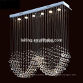 Diseño moderno Rectangular Rain Drop Factory Wholesale Small Crystal Lámpara de la lámpara